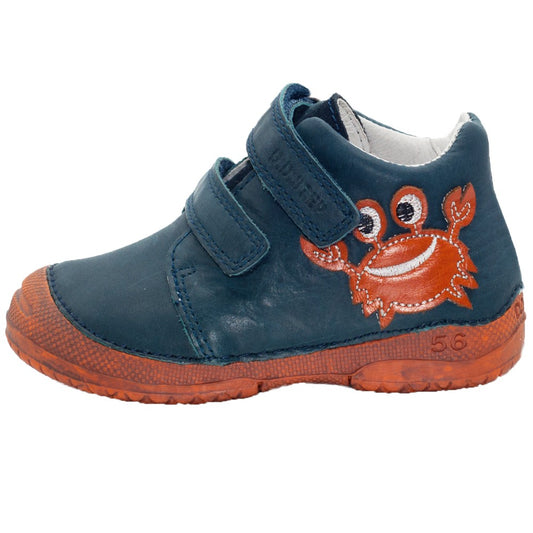 Ghetute neimblanite flexibile din piele, D.D.step, Crab, bleumarin, 038-258 - 4Kids Romania