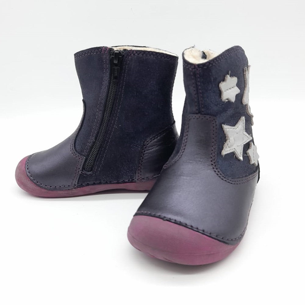 Cizmulite din piele fete, D.D.step, Stars, bleumarin, 015-186 - 4Kids Romania