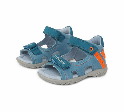 Sandale cu Luminite Baieti, D.D.step, din Piele, cu Scai, Albastre, AC290-101 - 4Kids Romania