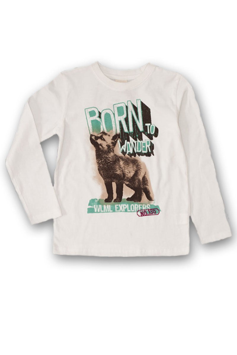 Bluza cu imprimeu baieti, Wooloo Mooloo, Wolf, alba, 15730 - 4Kids Romania