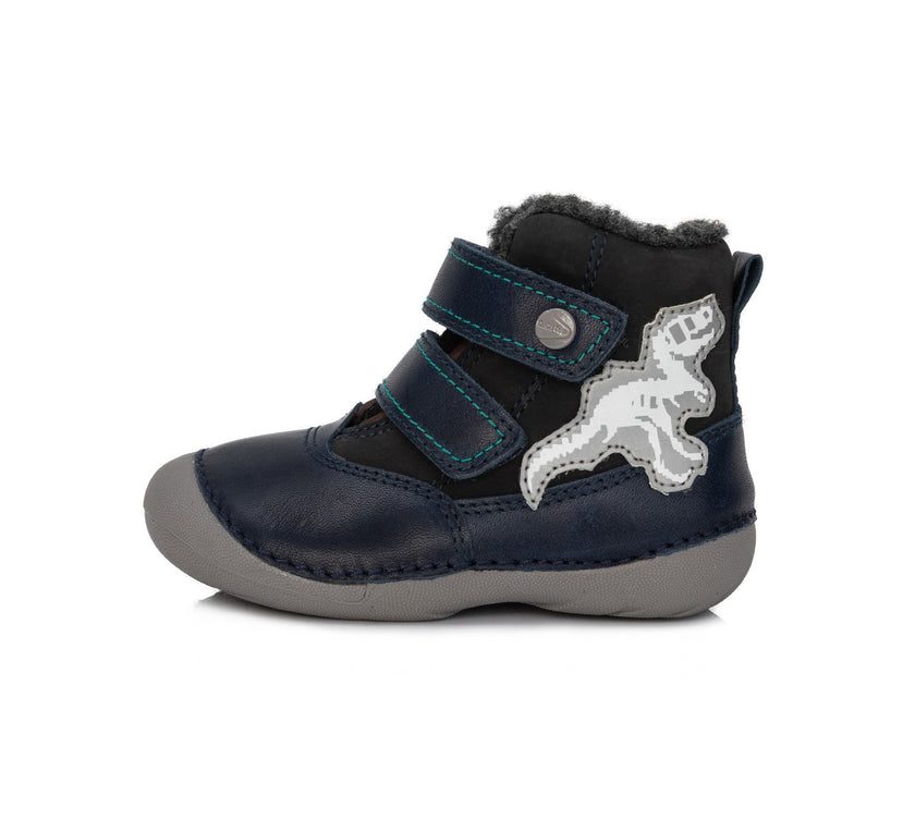 Ghetute din piele, D.D.step, Dinosaur, bleumarin, 015-188B