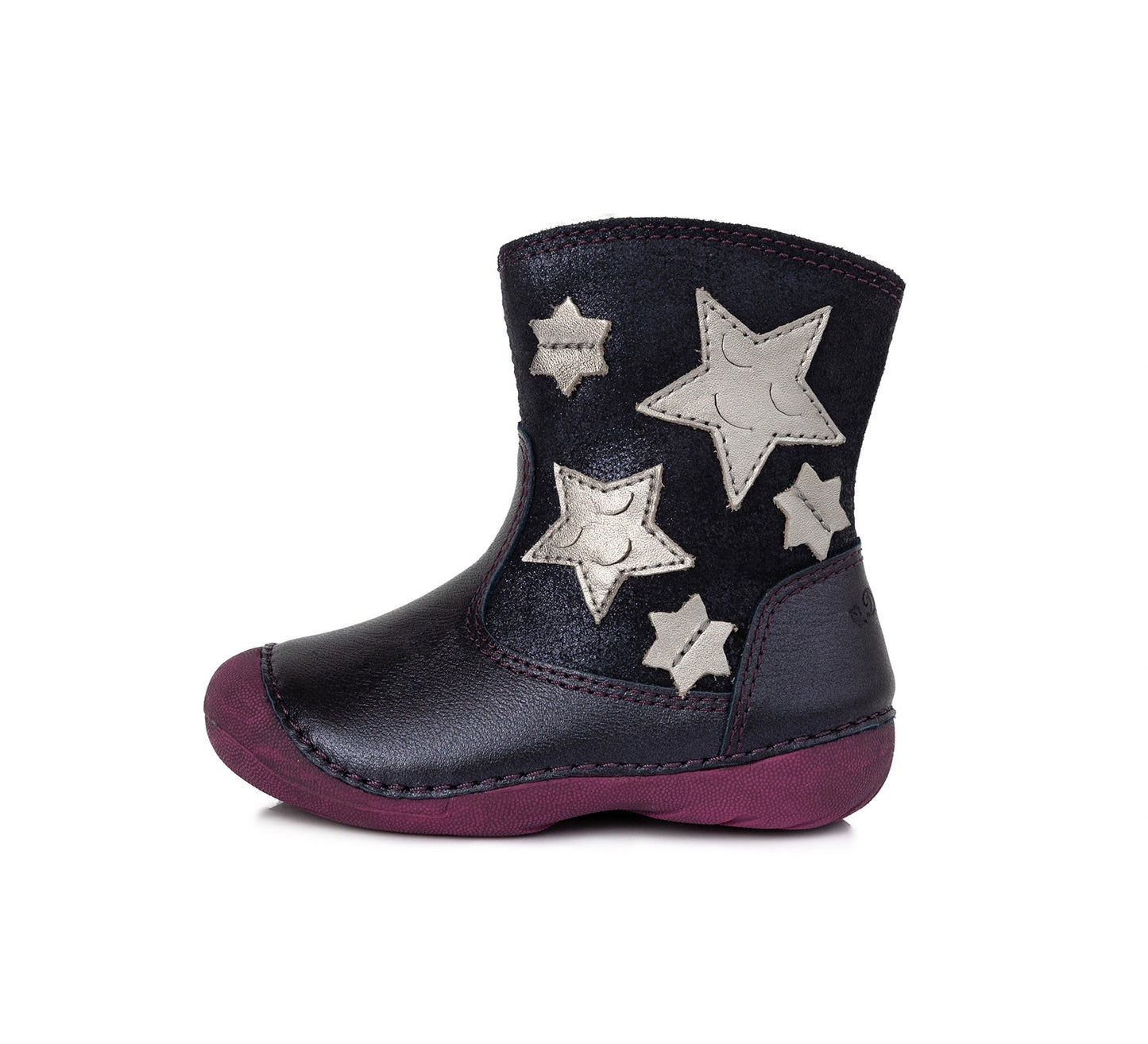 Cizmulite din piele fete, D.D.step, Stars, bleumarin, 015-186 - 4Kids Romania