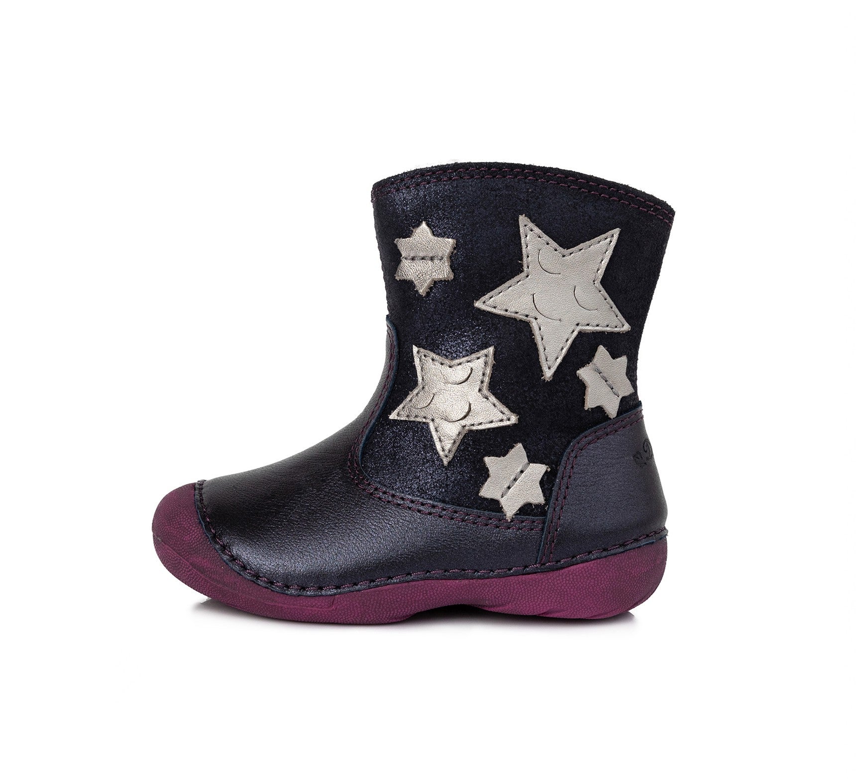 Cizmulite din piele fete, D.D.step, Stars, bleumarin, 015-186