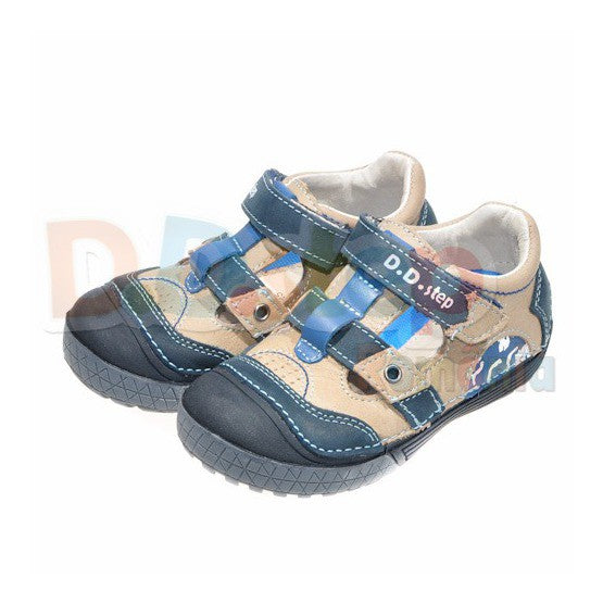 Pantofi decupati din piele, D.D.step, bleumarin, 022-34A - 4Kids Romania