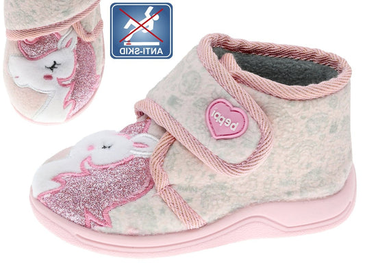 Pantofi interior cu imprimeu pufos fete, Beppi, 2187911 - 4Kids Romania