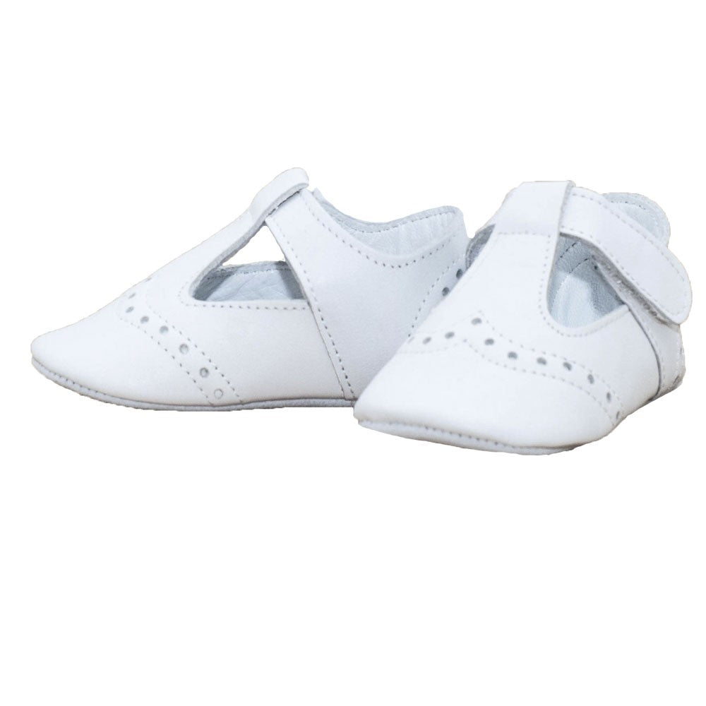 Pantofi decupati bebelusi, Funny Baby, din piele, albi, 4000 - 4Kids Romania