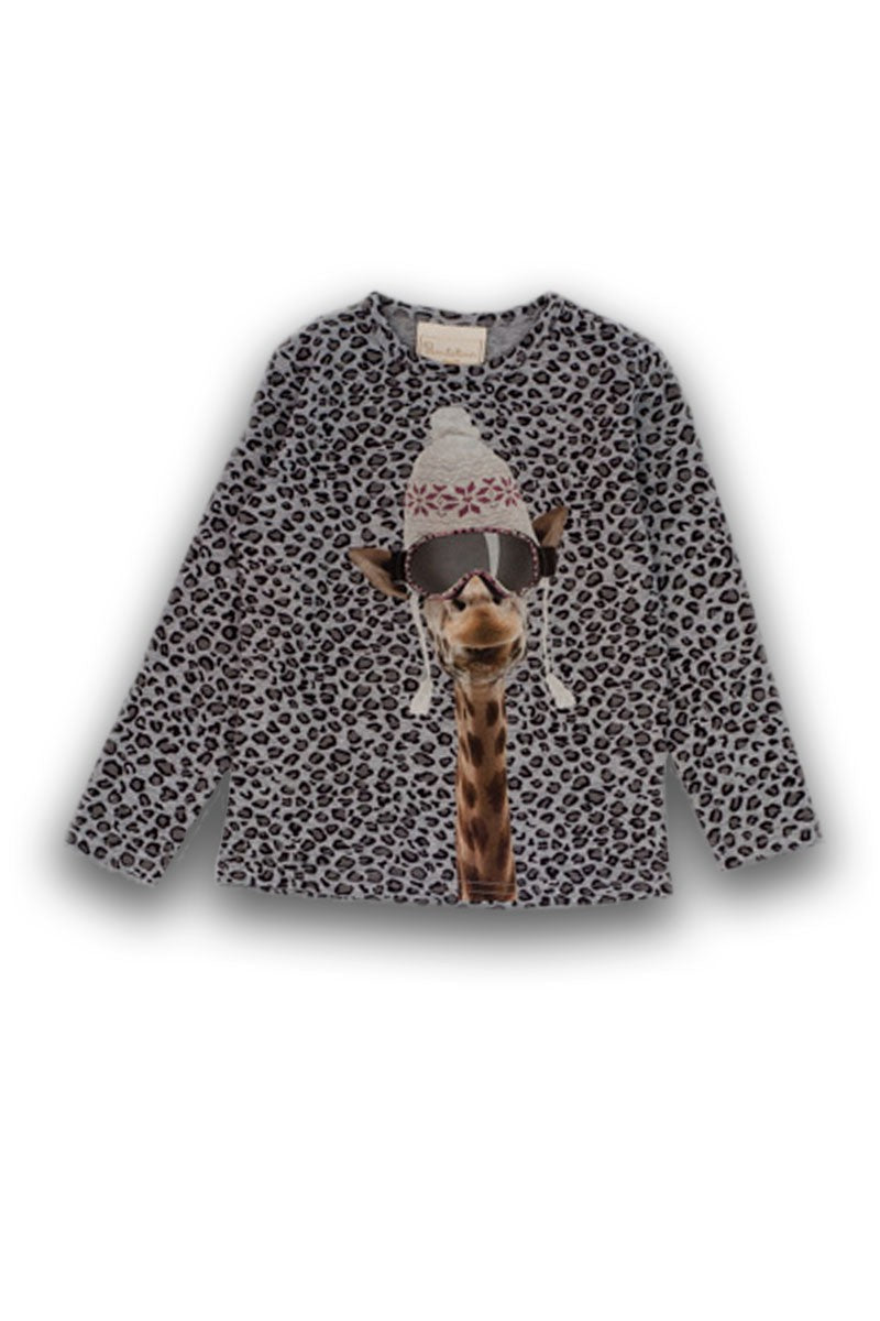 Bluza leopard, Bimbalina, Giraffe, din bumbac, gri, 41830