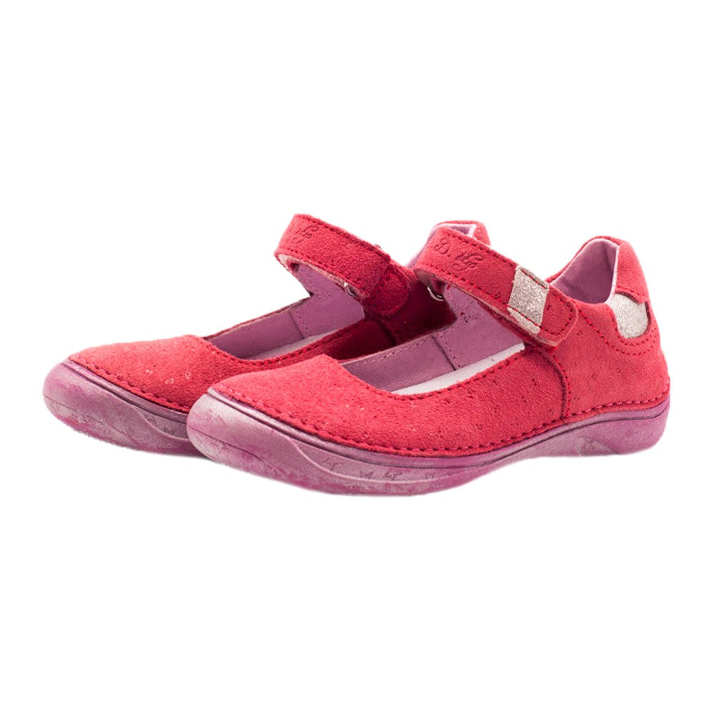 Balerini din piele intoarsa, D.D.step, rosii, 046-1A - 4Kids Romania