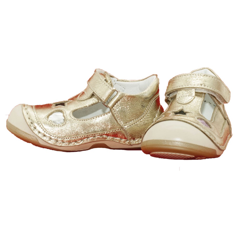 Pantofiori decupati fetite, 4Kids, cu scai, aurii, 069