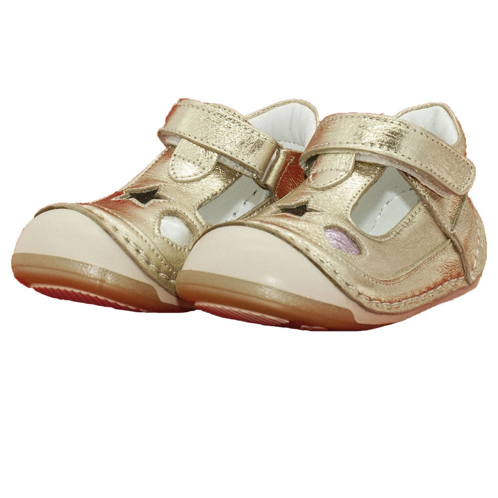 Pantofiori decupati fetite, 4Kids, cu scai, aurii, 069 - 4Kids Romania