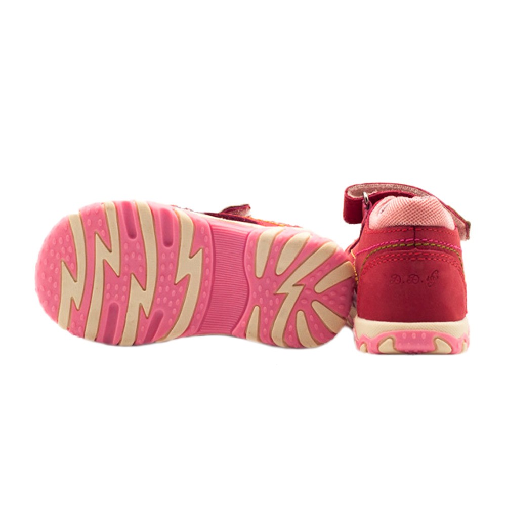 Sandalute Rosii Fete, D.D.step, Inchise la Spate, din Piele, cu Scai, AC625-28A - 4Kids Romania