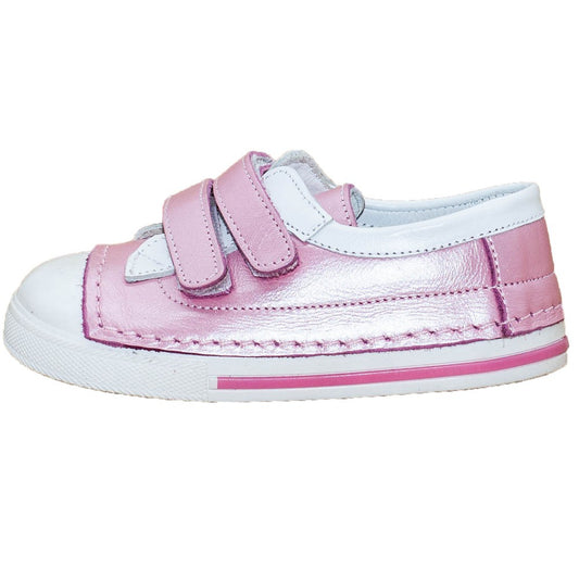 Pantofiori stil tenisi, 4Kids, usori, roz metalizat, 051 - 4Kids Romania