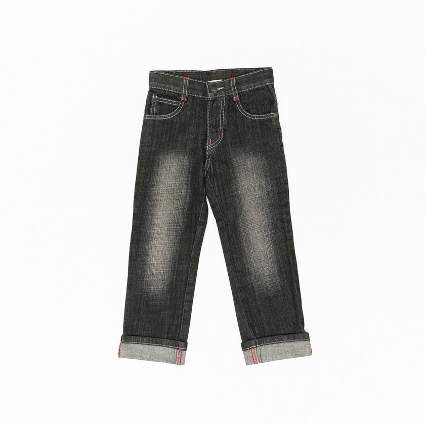 Pantaloni din denim baietei, Wooloo Mooloo, negri, 21712