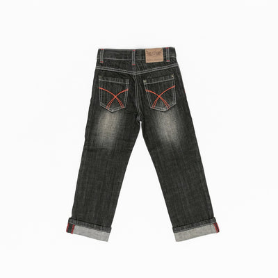 Pantaloni din denim baietei, Wooloo Mooloo, negri, 21712 - 4Kids Romania