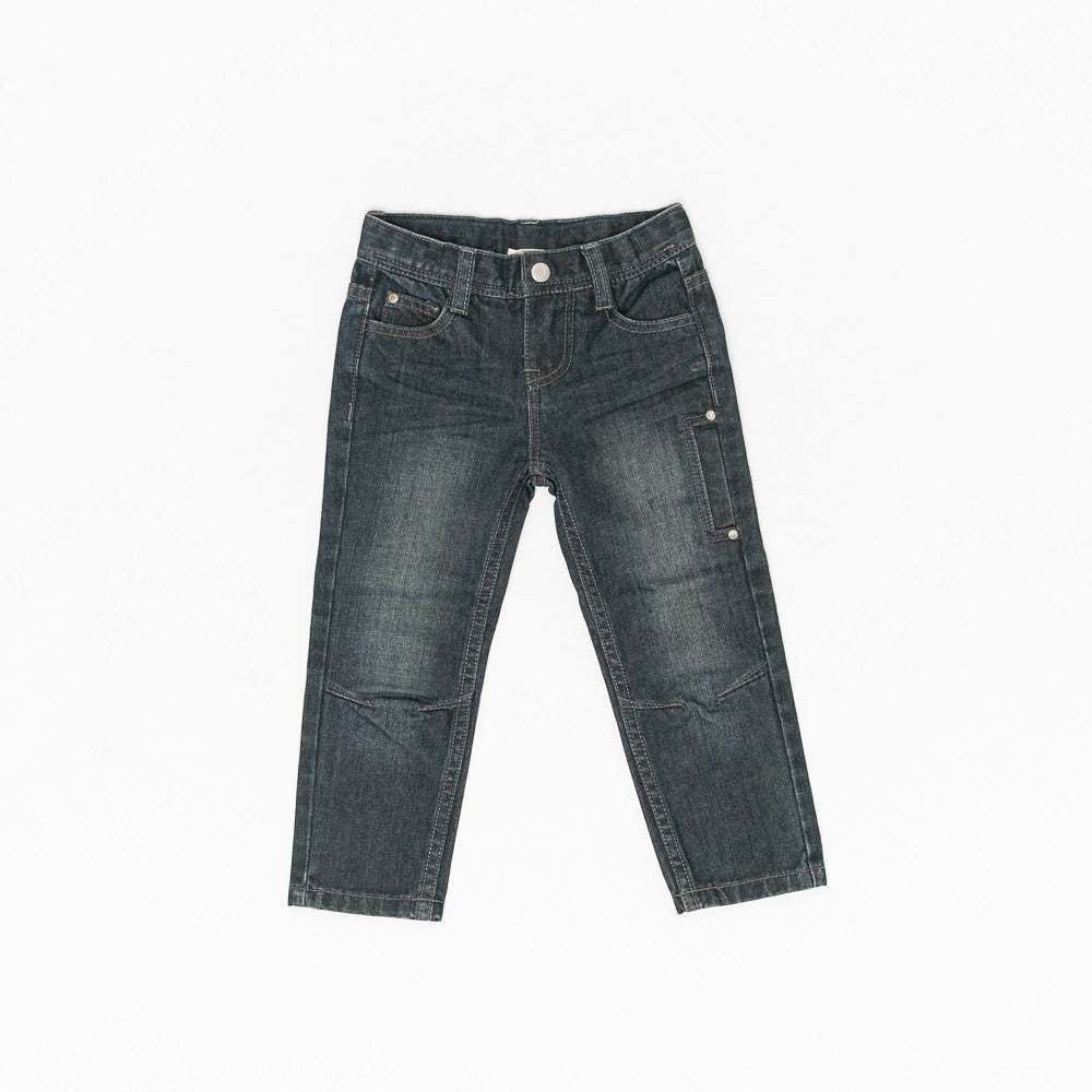 Pantaloni din denim baietei, Wooloo Mooloo, bleumarin, 22722 - 4Kids Romania