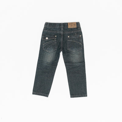 Pantaloni din denim baietei, Wooloo Mooloo, bleumarin, 22722 - 4Kids Romania