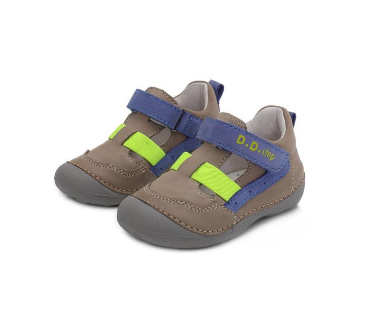 Pantofiori cu scai decupati, D.D.step, din piele, maro, 015-202 - 4Kids Romania