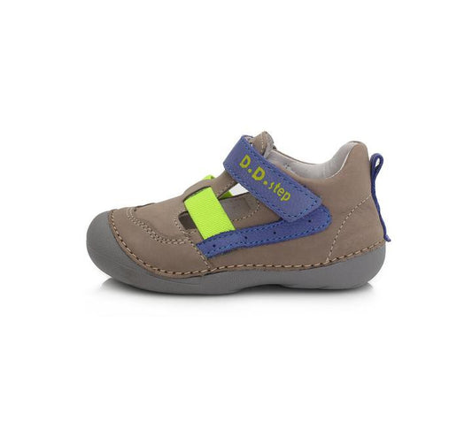 Pantofiori cu scai decupati, D.D.step, din piele, maro, 015-202 - 4Kids Romania