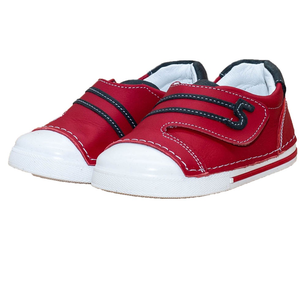 Pantofiori stil tenisi, 4Kids, Five, cu scai, rosii, 065 - 4Kids Romania