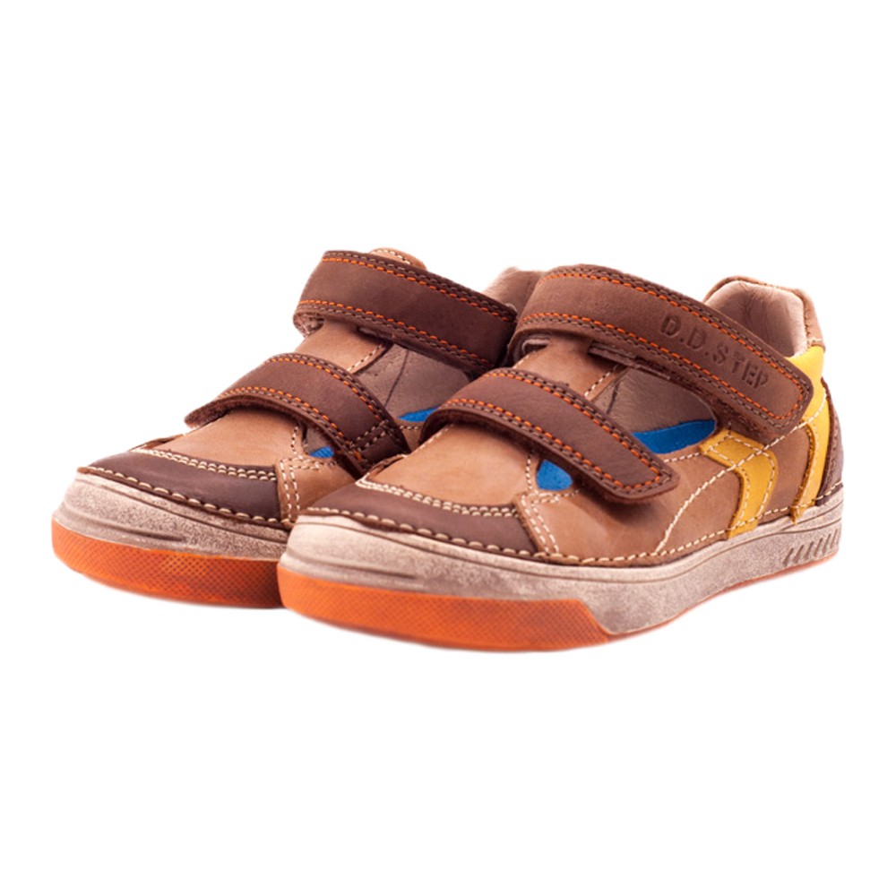 Pantofi decupati din piele naturala, D.D.step, maro, 040-11A - 4Kids Romania