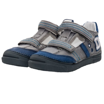 Pantofi din piele decupati, D.D.step, albastri, 040-414 - 4Kids Romania