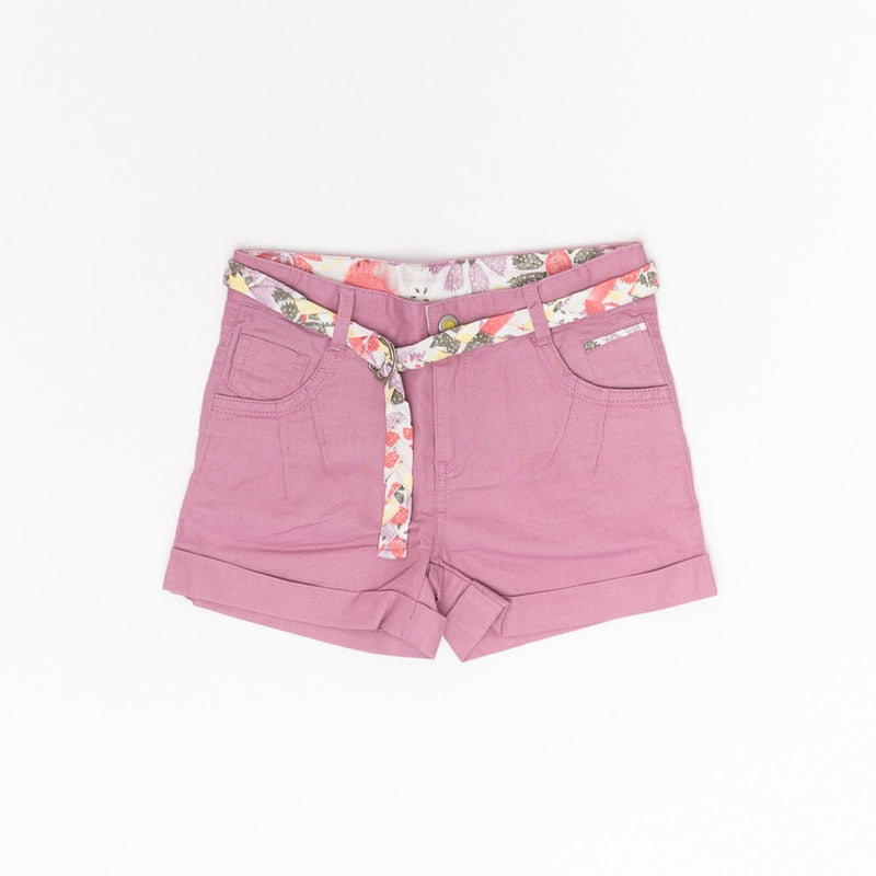 Pantaloni scurti fetite, Bimbalina, cu curea, mov, 35412-1 - 4Kids Romania