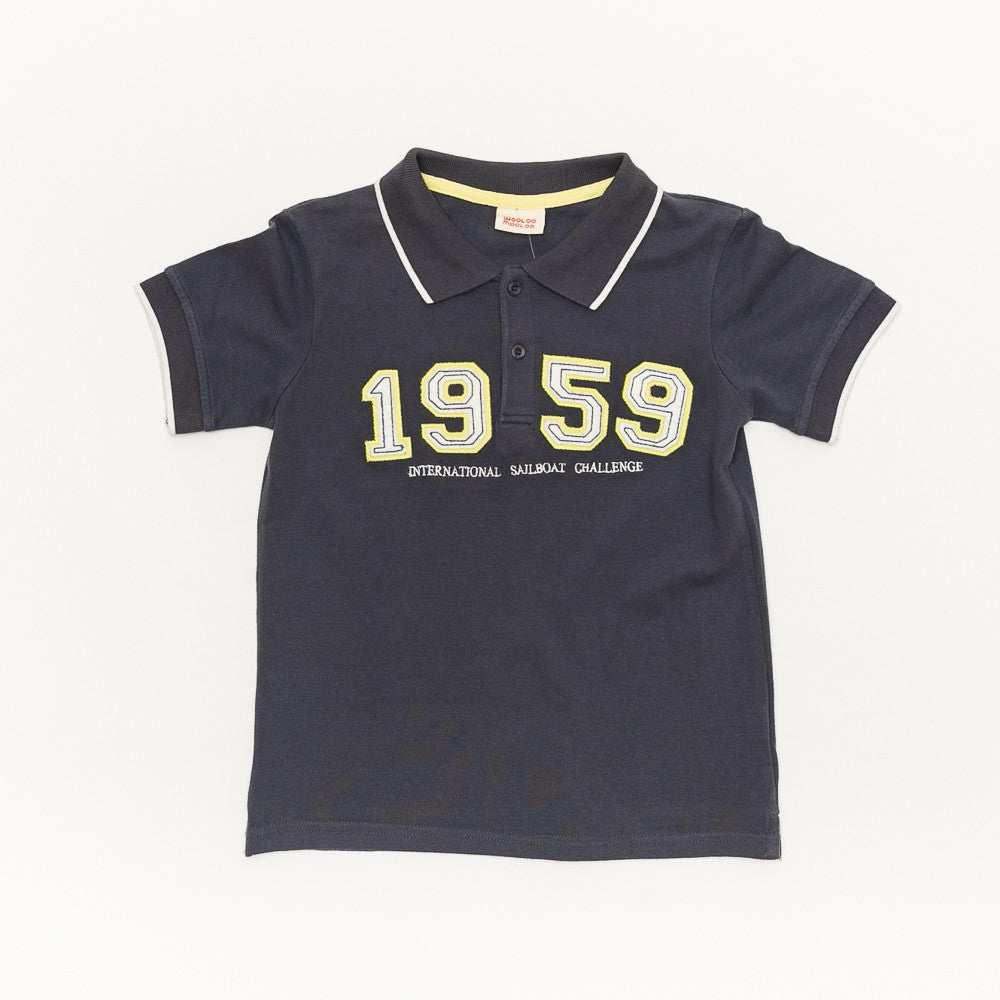 Tricou tip polo copii, Wooloo Mooloo, din bumbac, 13310 - 4Kids Romania