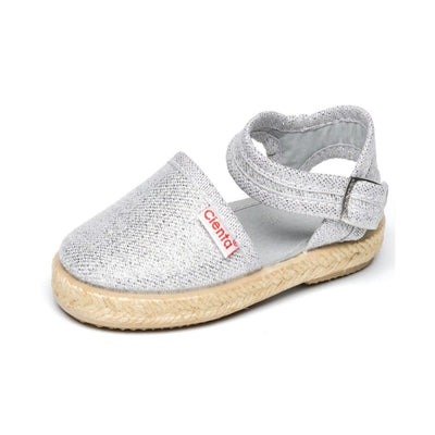 Espadrile Fetite, Cienta, Talpa Impletita, Usoare, Argintii, 40013 - 4Kids Romania