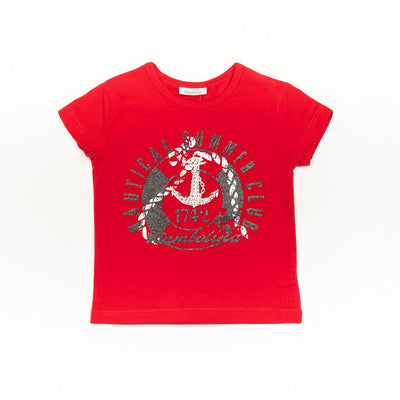 Tricou copii, Bimbalina, din bumbac, rosu, 11410 - 4Kids Romania