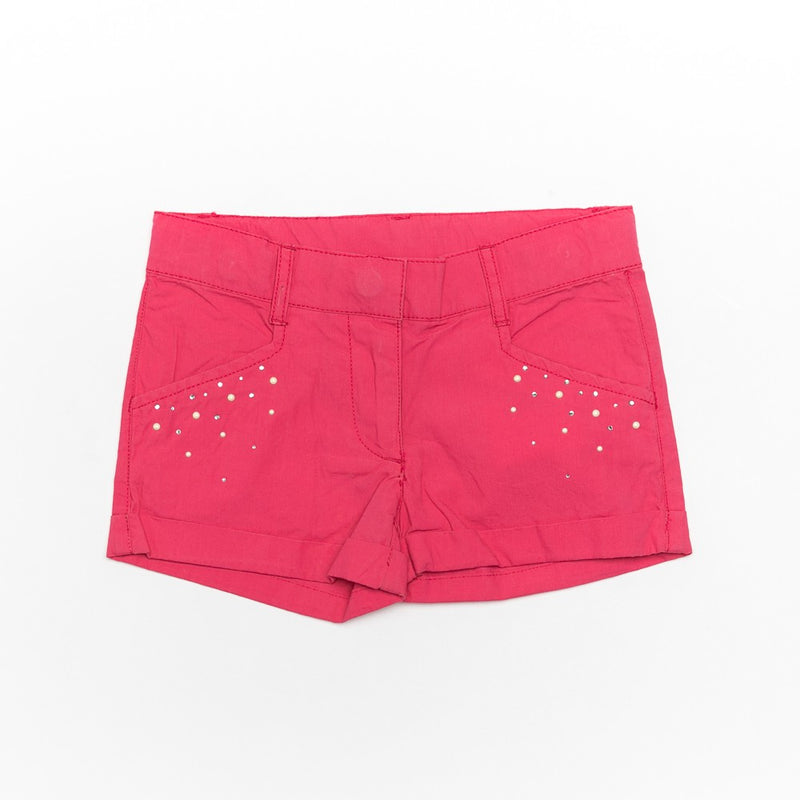 Pantaloni scurti cu strasuri, Bimbalina, fucsia, 32442 - 4Kids Romania