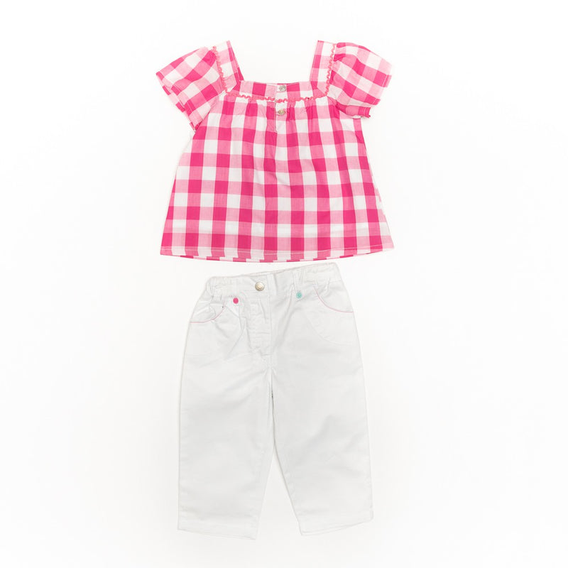 Compleu bluza in carouri, Bimbalina, cu pantaloni, 10215 - 4Kids Romania