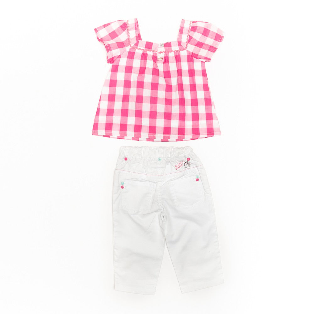 Compleu bluza in carouri, Bimbalina, cu pantaloni, 10215 - 4Kids Romania