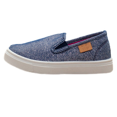 Tenisi Slip-On Fete, D.D.step, Material Textil, Usori, Albastri, CSG-083B - 4Kids Romania