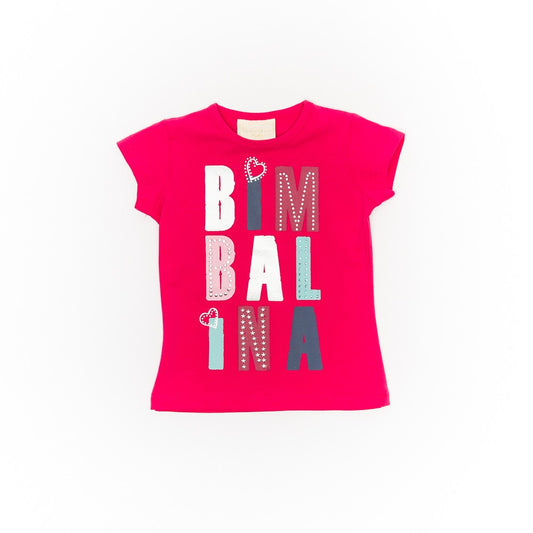 Tricou din bumbac, Bimbalina, fucsia, 44440-1 - 4Kids Romania