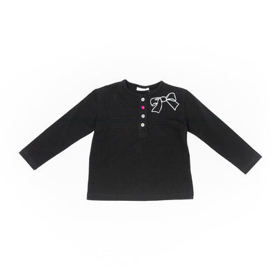 Bluza cu imprimeu fundita, Bimbalina, neagra, 52810 - 4Kids Romania