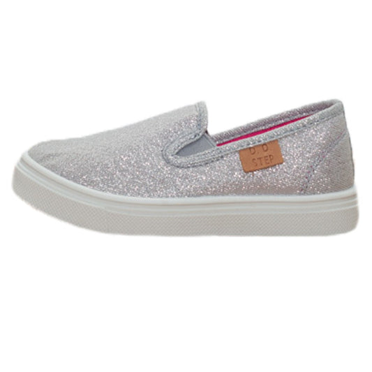 Tenisi Slip-On Fete, D.D.step, Material Textil, Usori, Gri, CSG-083 - 4Kids Romania