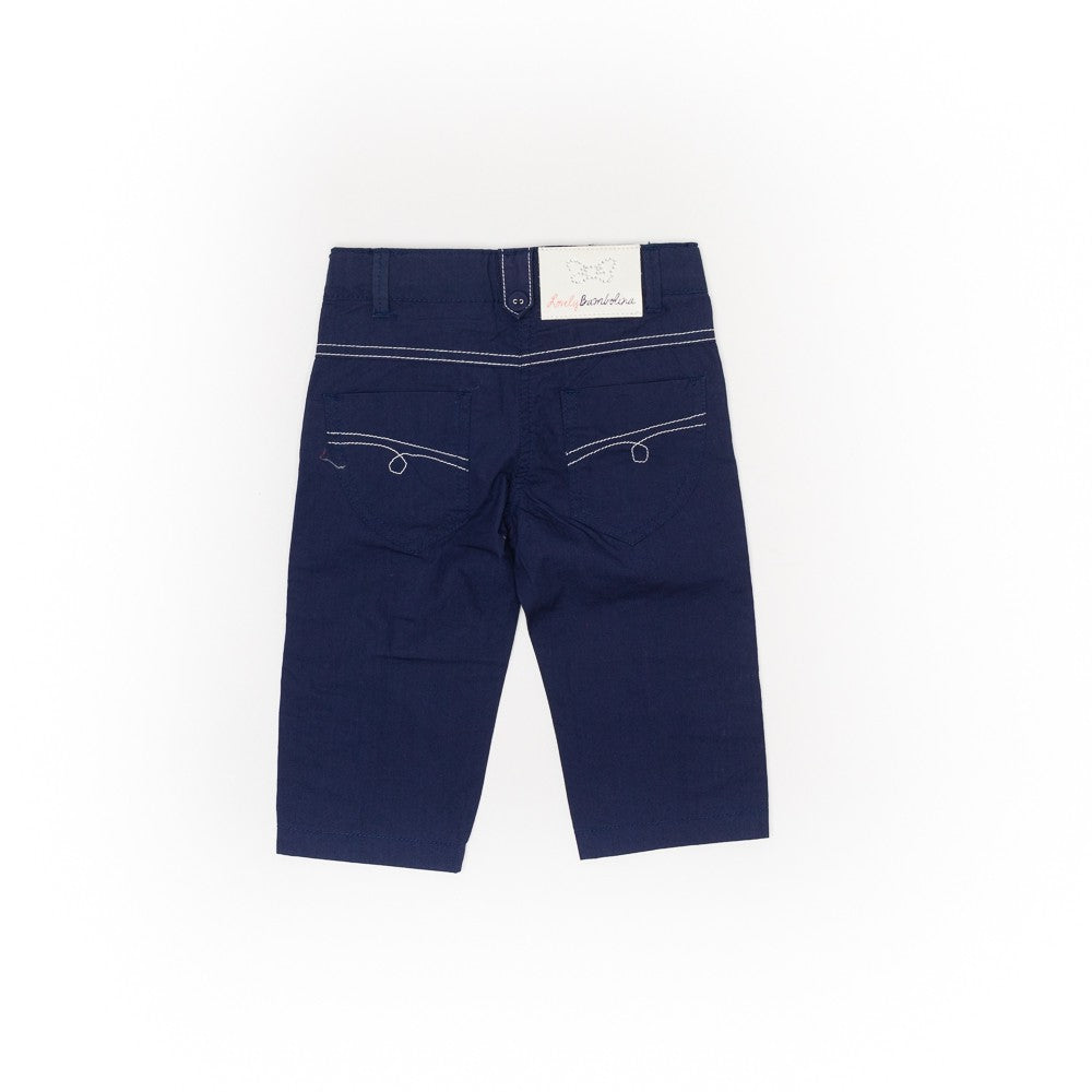 Pantaloni copii, Bimbalina, din bumbac, bleumarin, 26422-2