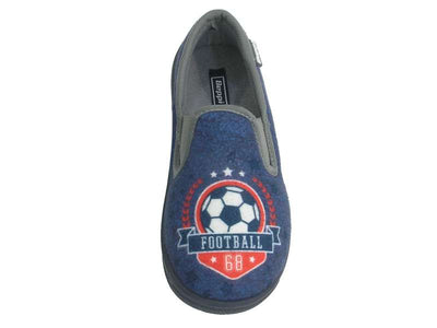 Pantofi de interior antiderapanti, Beppi, Fotbal, albastri, 2174491 - 4Kids Romania