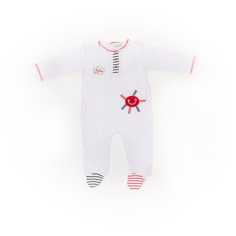 Pijama bebelusi, Bimbalina, tip body, maneca lunga, alba, 50018 - 4Kids Romania