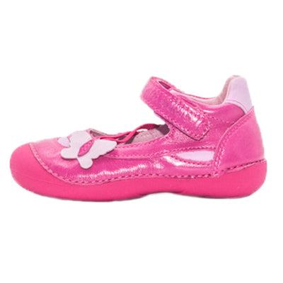 Balerini cu model fluturas, D.D.step, din piele, roz, 015-134B - 4Kids Romania