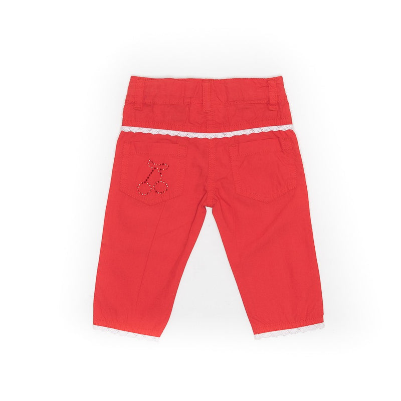 Pantaloni lungi bebelusi, Bimbalina, din bumbac, rosii, 43242 - 4Kids Romania