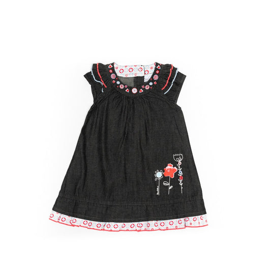 Rochie fetite, Bimbalina, Floricele, neagra, 41236 - 4Kids Romania