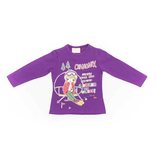 Bluza maneca lunga, Bimbalina, Skiers, mov, 20840 - 4Kids Romania