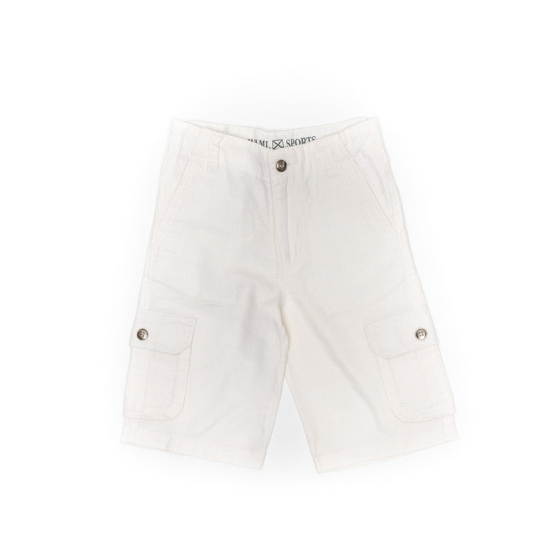 Pantaloni scurti din in baieti, Wooloo Mooloo, albi, 41312-1 - 4Kids Romania