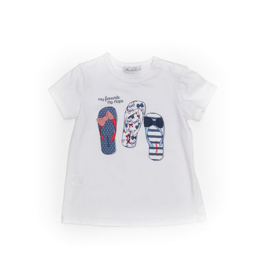 Tricou My Favorite Flip Flopes, Bimbalina, alb, 26230 - 4Kids Romania