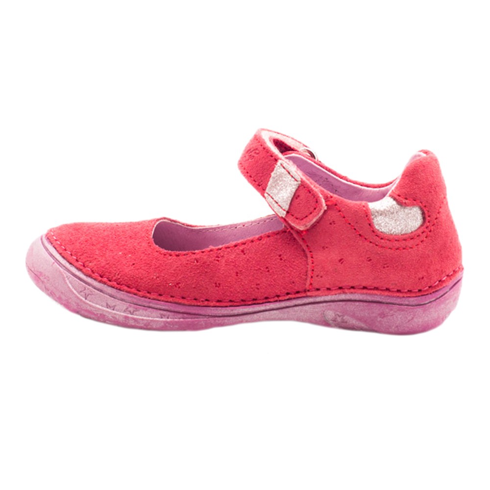 Balerini din piele intoarsa, D.D.step, rosii, 046-1A - 4Kids Romania