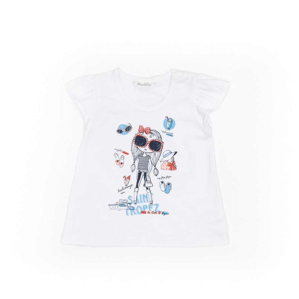 Tricou bebelusi, Bimbalina, Saint Tropez, alb, 20230 - 4Kids Romania