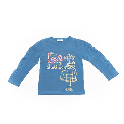 Bluza incretita fetite, Bimbalina, Love My Clothes, albastra, 40820 - 4Kids Romania