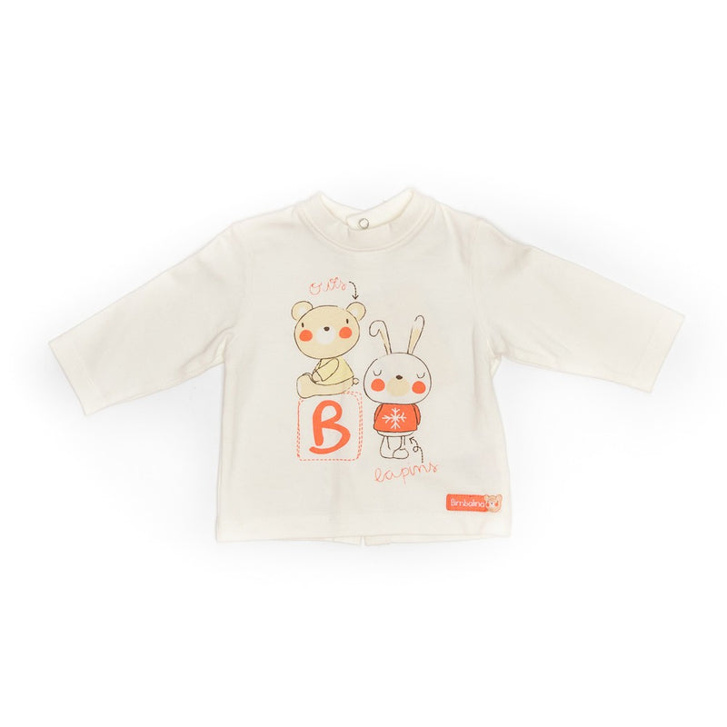 Bluza ivoire bebelusi, Bimbalina, din bumbac, crem, 20940 - 4Kids Romania