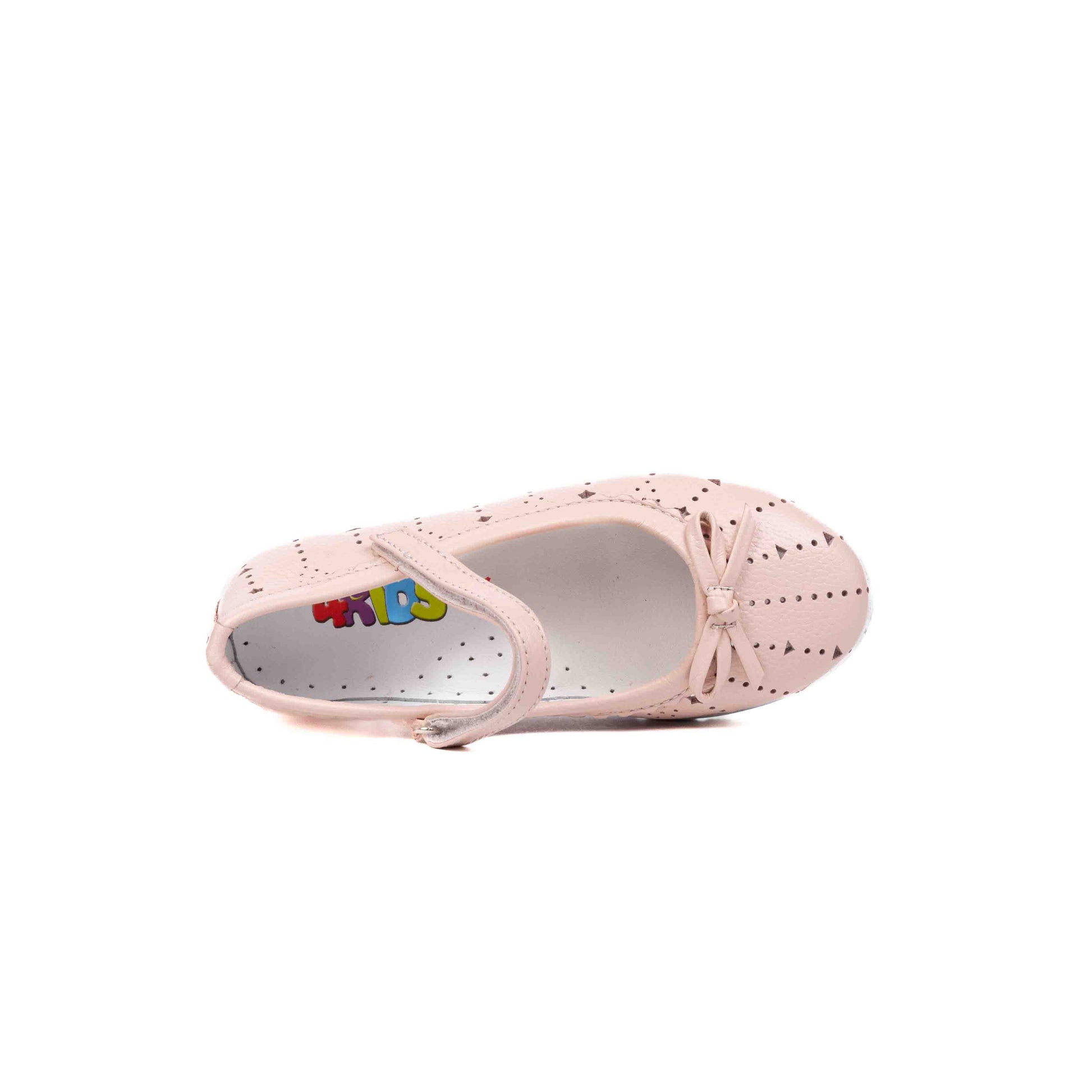 Balerini din Piele Fetite, 4Kids - cu Scai, Talpa Felxibila, Roz, 594